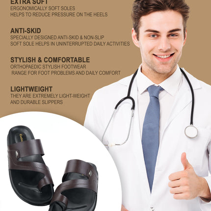 Cushvia Doctor Sole Super Soft Slippers For Men (World Softest) (504brn)slippersCushiva504BRN