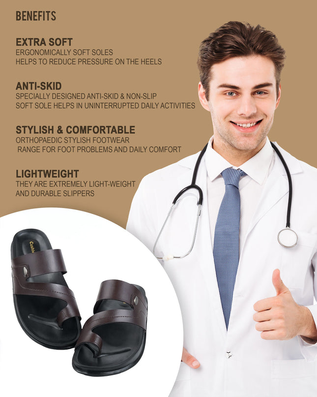 Cushvia Doctor Sole Super Soft Slippers For Men (World Softest) (504brn)slippersCushiva504BRN
