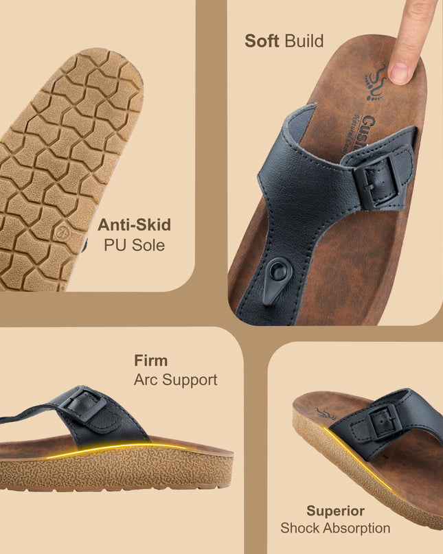Cushvia Doctor Sole Super Soft Slippers For Men (World Softest) (birkblk)slippersCushivabirknblk