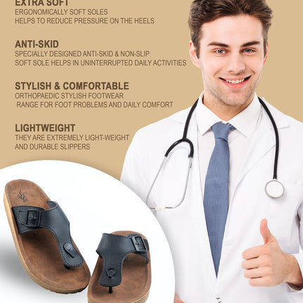 Cushvia Doctor Sole Super Soft Slippers For Men (World Softest) (birkblk)slippersCushivabirknblk