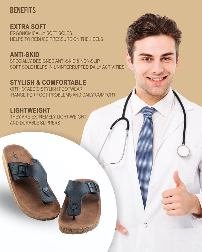 Cushvia Doctor Sole Super Soft Slippers For Men (World Softest) (birkblk)slippersCushivabirknblk