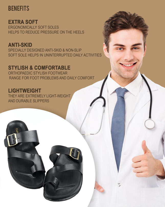 Cushvia Doctor Sole Super Soft Slippers For Men (World Softest) (505blk)slippersCushiva505blk