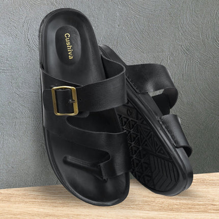 Cushvia Doctor Sole Super Soft Slippers For Men (World Softest) (505blk)slippersCushiva505blk