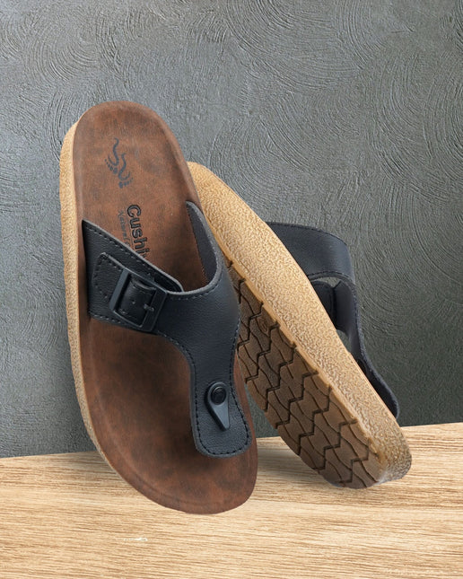 Cushvia Doctor Sole Super Soft Slippers For Men (World Softest) (birkblk)