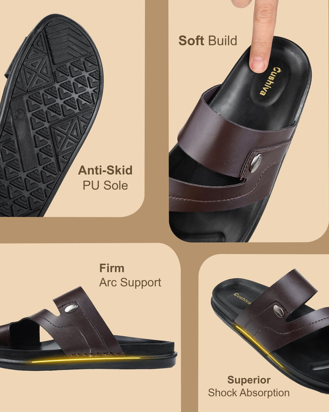 Cushvia Doctor Sole Super Soft Chappal Slippers For Men (World Softest) (504brn) - Cushiva