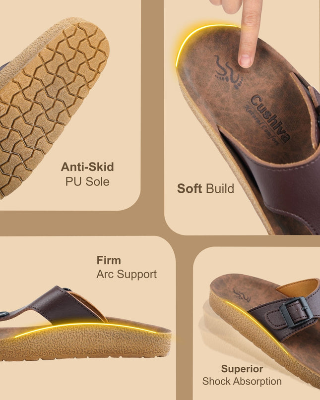 Cushvia Doctor Sole Super Soft Chappal Slippers For Men (World Softest) (birkbrn) - Cushiva